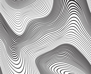black and white mobious wave stripe optical art design © am54