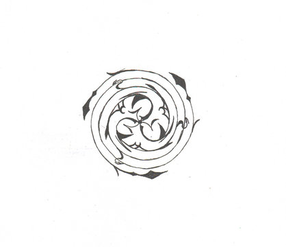 round celtic design triskelion