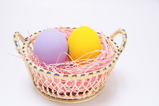 Two preserved egg in the basket