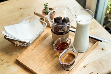 Iced coffee espresso homemade and ice coffee frozen