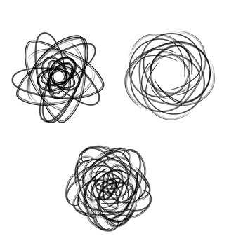 spirograph abstract black and white design element