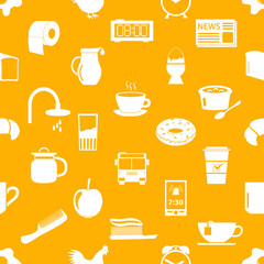 morning wake up theme yellow seamless pattern eps10