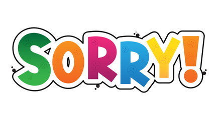 SORRY... Colourful Vector Letters Card