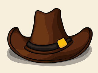 Cowboy Hat in Leather Isolated, Vector Illustration