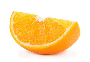 Orange citrus slice on white