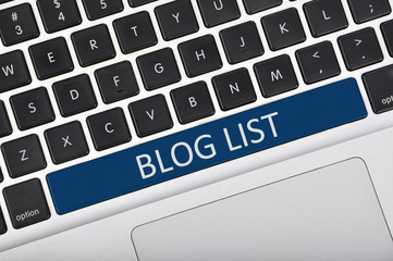 Keyboard space bar button written word blog list