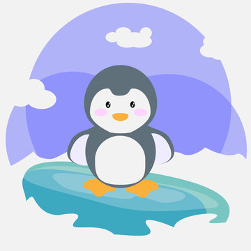 Bébé pingouin sur son iceberg