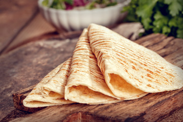 Stack of Homemade Mexican Tortillas