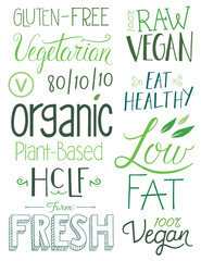Vegan Hand drawn Text Elements