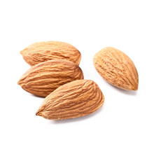 dried almond on white