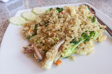 Fried rice with squid.