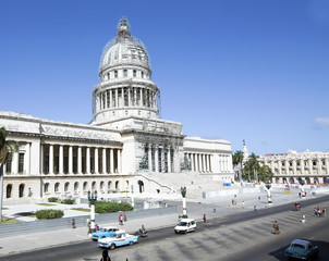 El Capitolio, or National Capitol Building in Havana, Cuba, was the seat of government in Cuba until after the Cuban Revolution in 1959