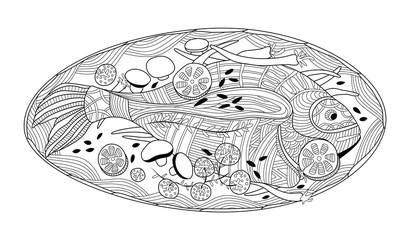 Zentangle Fish Plate