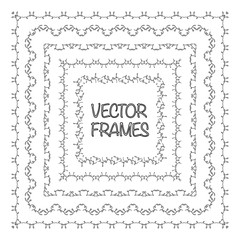 Elegant frame templates. Borders design. Square frames set. Vintage decorative elements. Vector illustration. Page decoration.