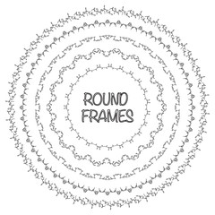 Obraz premium Elegant frame templates. Borders design. Round frames set. Vintage decorative elements. Vector illustration. Page decoration.