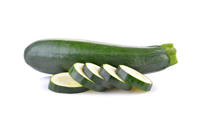 Fresh zucchini on white background