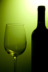 Bottle and wine glass