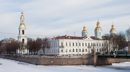Nikolsky Cathedral in St. Petersburg, winter