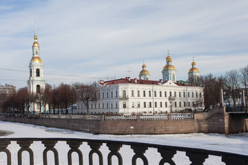Nikolsky orthodox Cathedral in St. Petersburg, winter