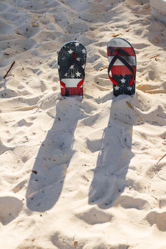 Flip flops in the sand