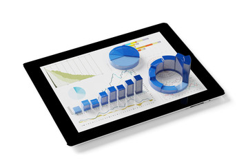 Fototapeta premium Finanzplanung mit App auf Tablet Computer