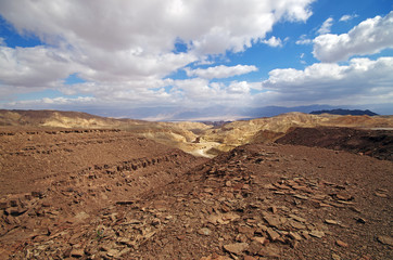Israeli landscape near Eilat in the day