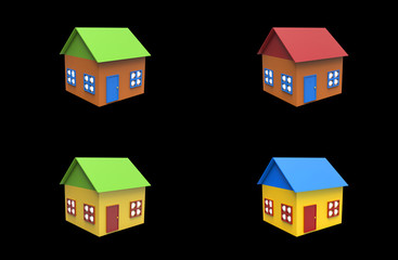 colored houses Set