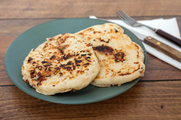 Homemade tortilla with meat and vegetables