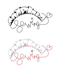 lace and thread with a needle