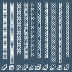 Seamless islamic ornamental borders. Seamless pattern border, arabic border ornament, frame border. Vector illustration