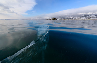 ice of lake Baikal