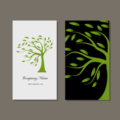 Business card design, green tree