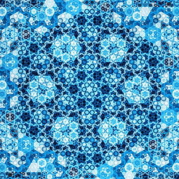 Blue symmetrical orient pattern fractal