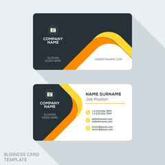 Creative and Clean Corporate Business Card Template. Flat Design Vector Illustration. Stationery Design