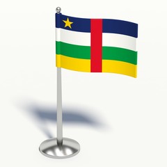 Central African Republic small Flag. 3d illustration on a white background.