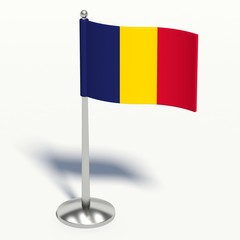 chad small Flag. 3d illustration on a white background.