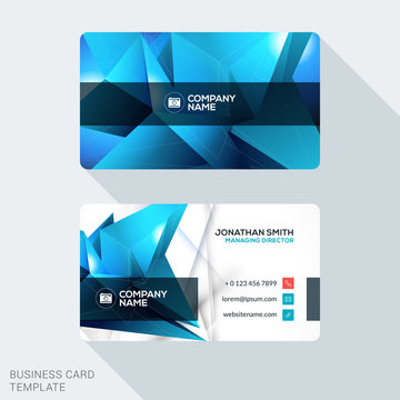 Creative and Clean Corporate Business Card Template. Flat Design Vector Illustration. Stationery Design