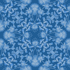 Floral seamless pattern style, cartoon cute flowers background