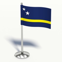 curacao small Flag. 3d illustration on a white background.