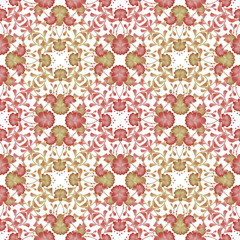 Floral seamless pattern style, cartoon cute flowers background