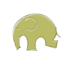 Cute elephant sketch for your design