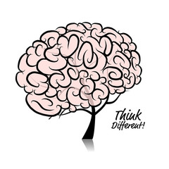 Think different. Brain tree concept for your design