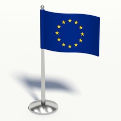 European Union small Flag. 3d illustration on a white background.