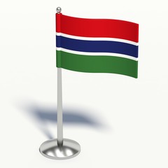 gambia small Flag. 3d illustration on a white background.