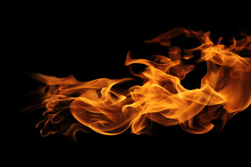 abstract Fire flames on black background