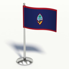 guam small Flag. 3d illustration on a white background.