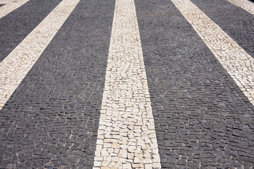 Fototapeta premium Ornamental pavement with strips of Madeira.
