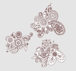 Mehndi design elements