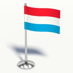 Luxembourg small Flag. 3d illustration on a white background.