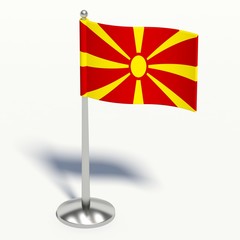 Macedonia small Flag. 3d illustration on a white background.